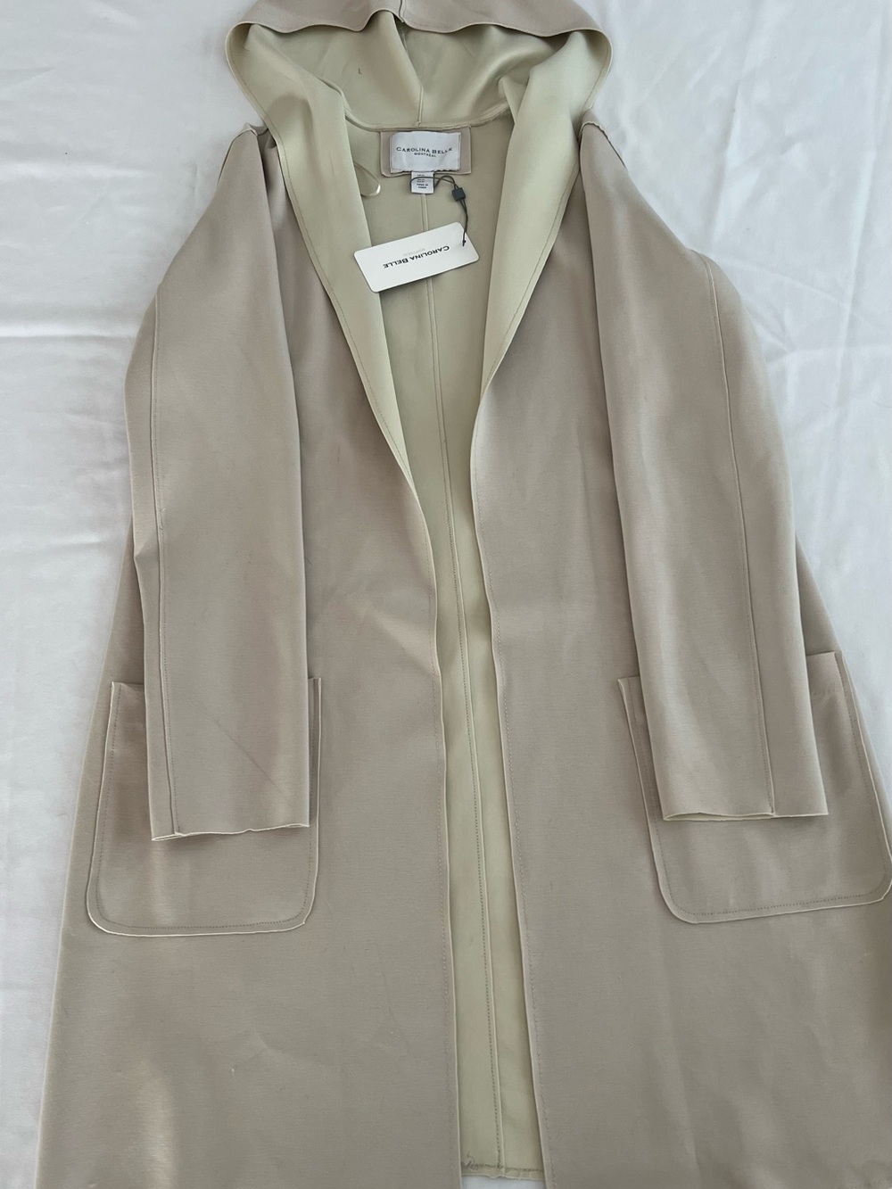 Carolina Belle Light Beige Hooded cardigan